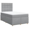 vidaXL Boxspring postelja z vzmetnico svetlo siva 120x190 cm blago