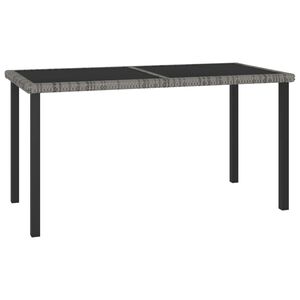 vidaXL Vrtna jedilna miza siva 140x70x73 cm poli ratan