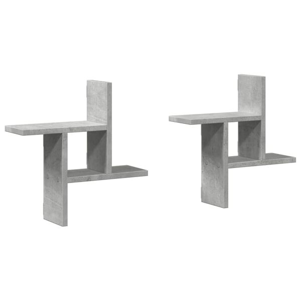 vidaXL Stenska polica 2 kosa betonsko siva 38x12x38 cm inženirski les