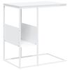 vidaXL Stranska mizica bela 55x36x59,5 cm inženirski les