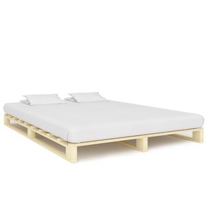 vidaXL Posteljni okvir iz palet trdna borovina 200x200 cm