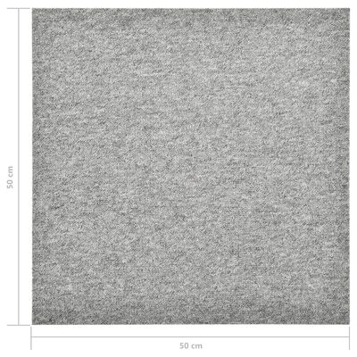 vidaXL Talna obloga preproga 20 kosov 5 m² 50x50 cm svetlo siva