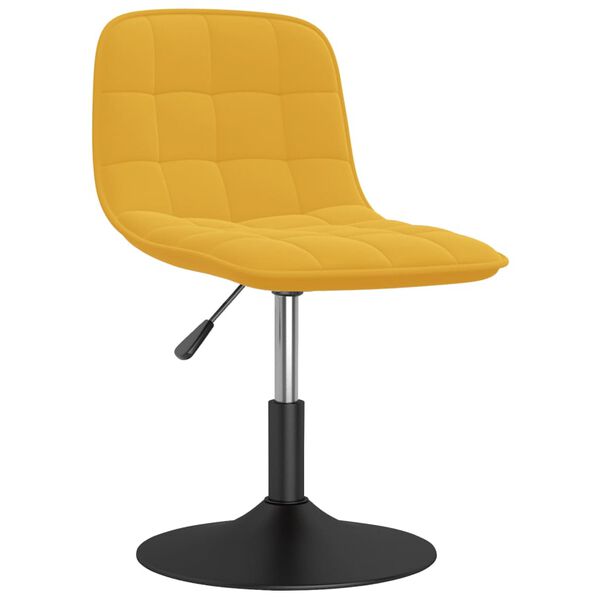 vidaXL Vrtljivi jedilni stoli 2 kosa gorčično rumen žamet