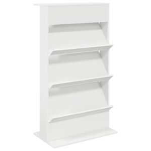 vidaXL Regal za revije s polico Bela 70 x 41 x 126 cm Konstruiran les