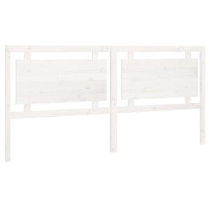 vidaXL Posteljno vzglavje belo 205,5x4x100 cm trdna borovina