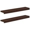 vidaXL Okenske police 2 kos Temno rjava 70 x 15 x 2 cm Trda bukovina