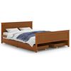 vidaXL Posteljni okvir s 4 predali medeno rjava borovina 140x200 cm