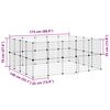 vidaXL Ograda za hišne ljubljenčke s 36 paneli črna 35x35 cm jeklo