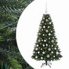 vidaXL Umjetno božično drevo z okrasnimi kroglami 120 cm 150 LED