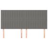 vidaXL Vzglavje postelje temno sivo 180x5x118/128 cm blago