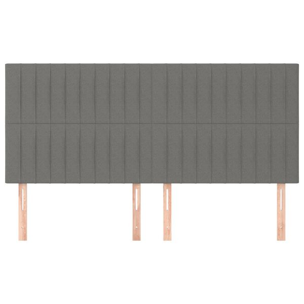 vidaXL Vzglavje postelje temno sivo 180x5x118/128 cm blago