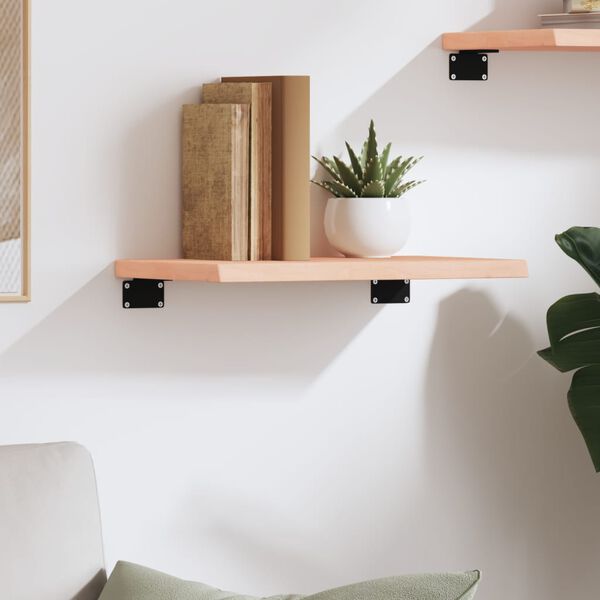 vidaXL Stenska polica 40x20x2 cm neobdelana trdna hrastovina