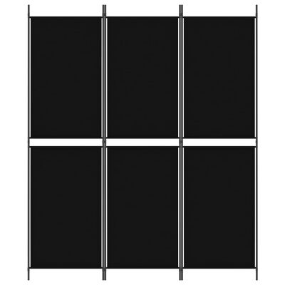 vidaXL Paravan 3-delni črn 150x180 cm blago