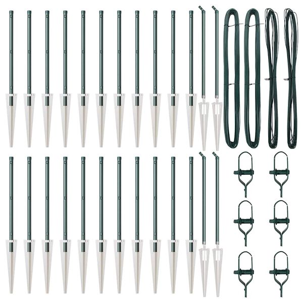 vidaXL Steber ograje. 26 pcs Siva 3,2 x 3,2 x 100 cm