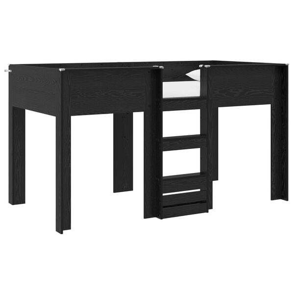 vidaXL Postelja na vzkraj za otroke Črna Orehovina 100 x 200 cm