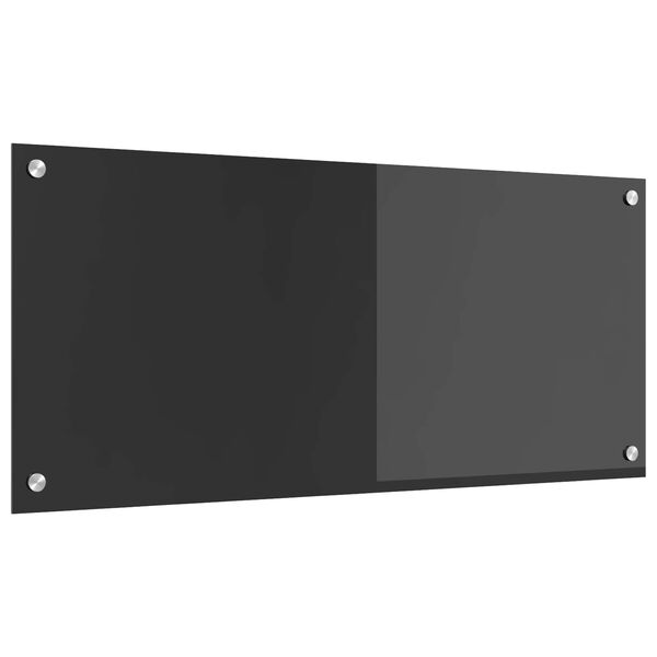 vidaXL Zaščita za kuhinjo Temno siva 90 x 40 x 0,6 cm kaljeno steklo