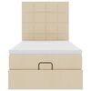 vidaXL Otomanski posteljni okvir z vzmetnico krem 80x200 cm blago