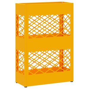 vidaXL Stojalo za dežnik Gorčično rumena 28 x 12 x 41 cm Jeklo