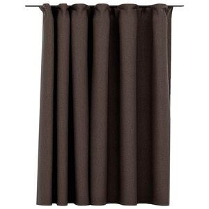 vidaXL Zatemnitvena zavesa z obe&scaron;ali videz platna taupe 290x245 cm