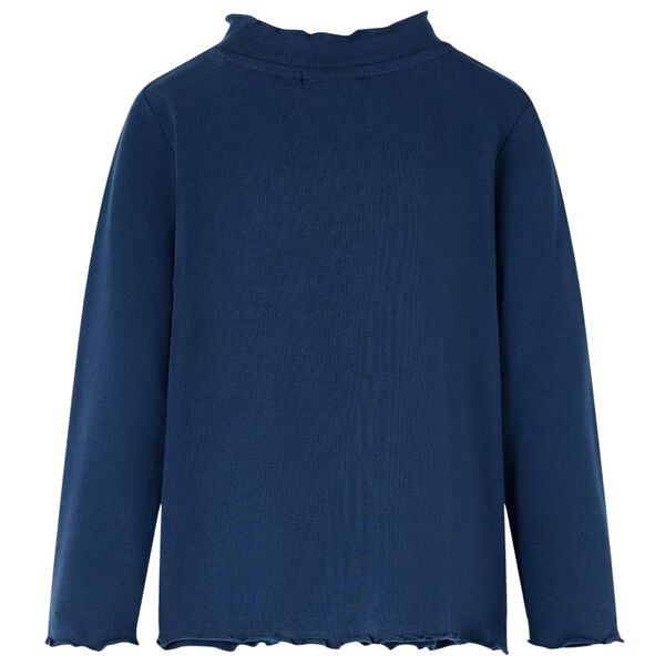 Otroška majica z dolgimi rokavi mornarsko modra 104