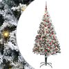 vidaXL Umestno božično drevo Bela 180 cm PVC, jeklo in plastika