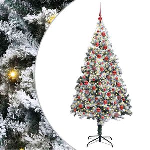 vidaXL Umestno božično drevo Bela 180 cm PVC, jeklo in plastika