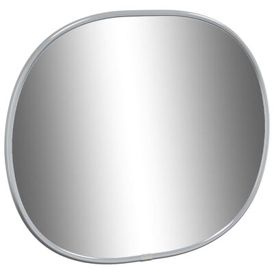 vidaXL Stensko ogledalo srebrno 30x25 cm