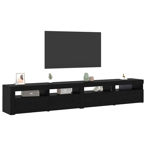 vidaXL Komplet TV omaric 3 pcs Črna Orehovina 240 x 35 x 40 cm