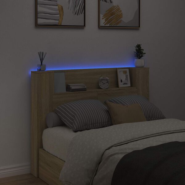 vidaXL Vzglavje Sonoma hrast 140 x 16,5 x 103,5 cm Konstruiran les