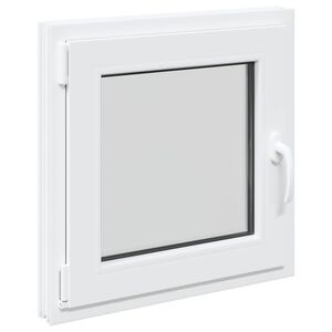vidaXL Okno za klet RISOR 50 x 50 cm PVC in steklo Bela