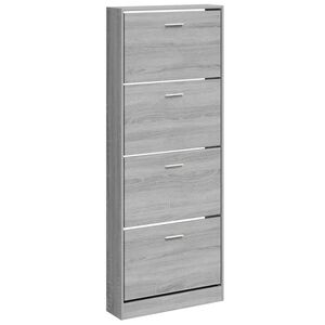 vidaXL Omarica za čevlje siva sonoma 59x17x150 cm inženirski les