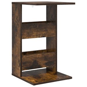 vidaXL Stranska miza Dimljeni oreh 40 x 35 x 60,5 cm Inženirski les