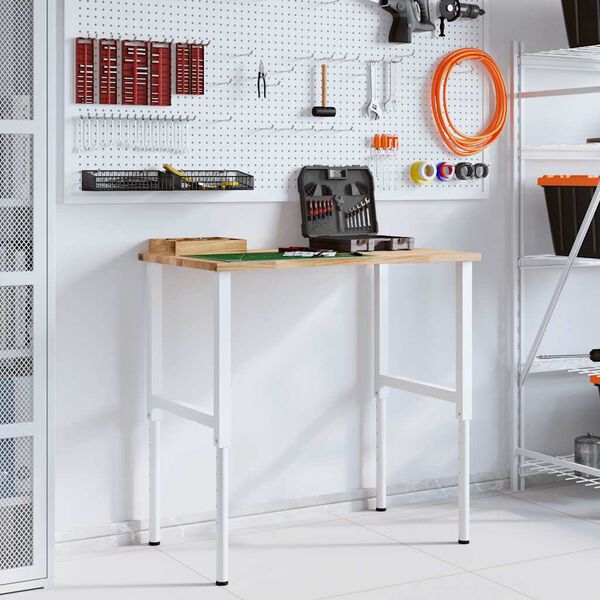 vidaXL Delovna miza 100x60x(71,5-98) cm trdna hrastovina