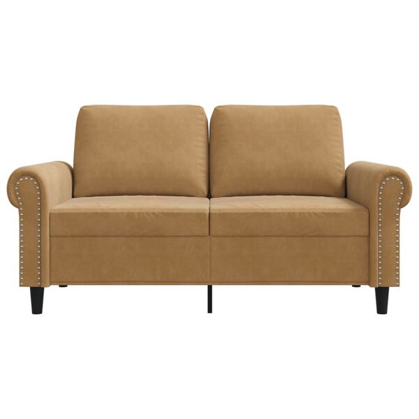 vidaXL Kavč dvosed rjav 120 cm žamet