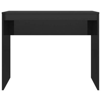 vidaXL Pisalna miza visok sijaj črna 90x40x72 cm inženirski les
