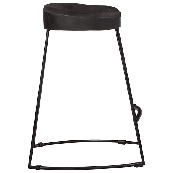 vidaXL Barski stolčki 2 črni Black 46x38x52 cm trden mangov les