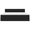 vidaXL Postelja s shranjevanjem z vzmetnico Črna 200 x 200 cm Žamet