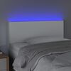 vidaXL LED posteljno vzglavje belo 90x5x78/88 cm umetno usnje
