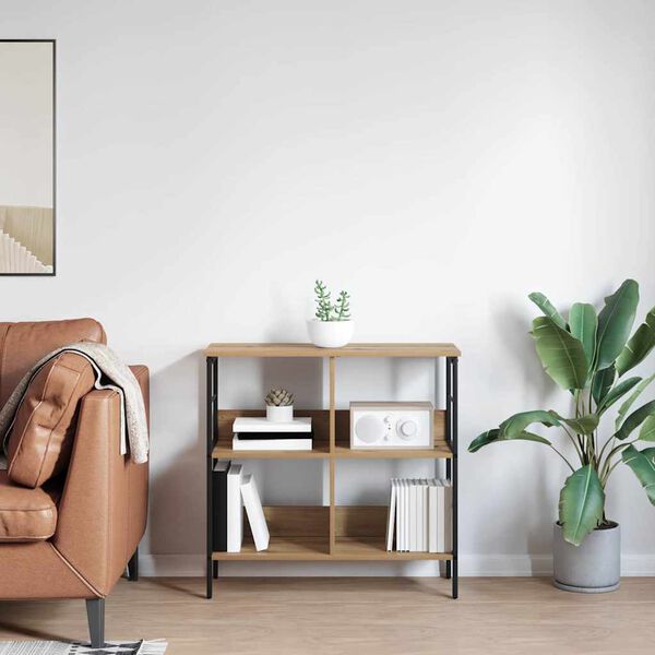 vidaXL Knjižna polica Umetni hrast 82 x 32 x 79 cm Konstruiran les