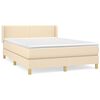 vidaXL Box spring postelja z vzmetnico krem 140x190 cm blago