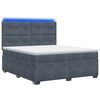 vidaXL Postelja boxspring z vzmetnico Temno siva 180 x 200 cm Žamet