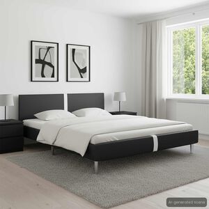 vidaXL Posteljni okvir črno umetno usnje 120x200 cm