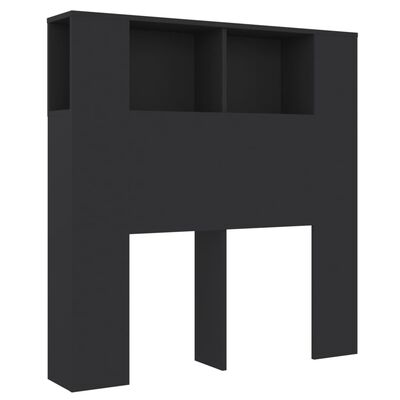 vidaXL Vzglavna omarica črna 100x18,5x104,5 cm
