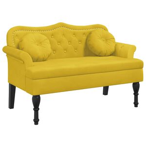 vidaXL Klop z blazinami rumena 120,5x65x75 cm žamet