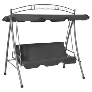 vidaXL Zunanja gugalnica s streho antracitna 198x120x205 cm jeklo