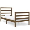 vidaXL Posteljni okvir medeno rjav iz trdne borovine 90x190 cm