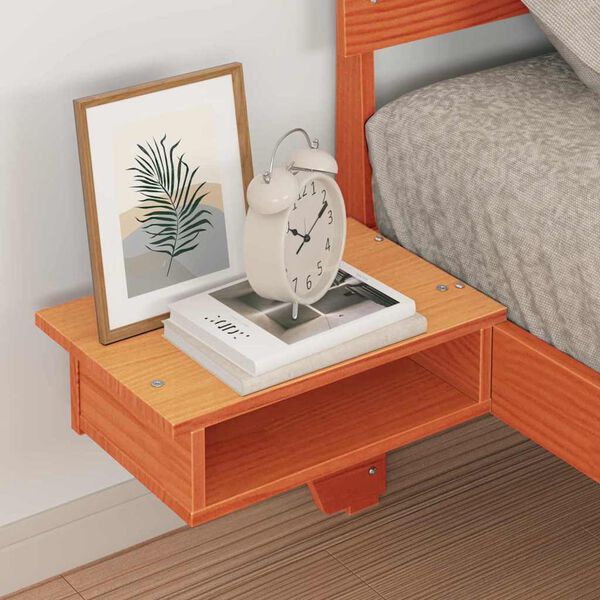 vidaXL Konstrukcija postelje z vzglavjem Voskast rjav 75 x 190 cm