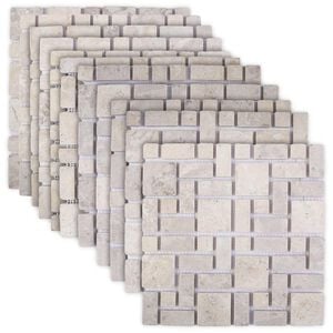 vidaXL Mozaik plo&scaron;čice Krem 30 x 30 cm Marmor