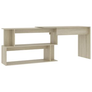 vidaXL Kotna pisalna miza sonoma hrast 200x50x76 cm iverna plo&scaron;ča