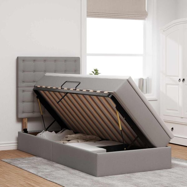 vidaXL Postelja z dodatnim prostorom za shranjevanje in LED osvetlitvijo